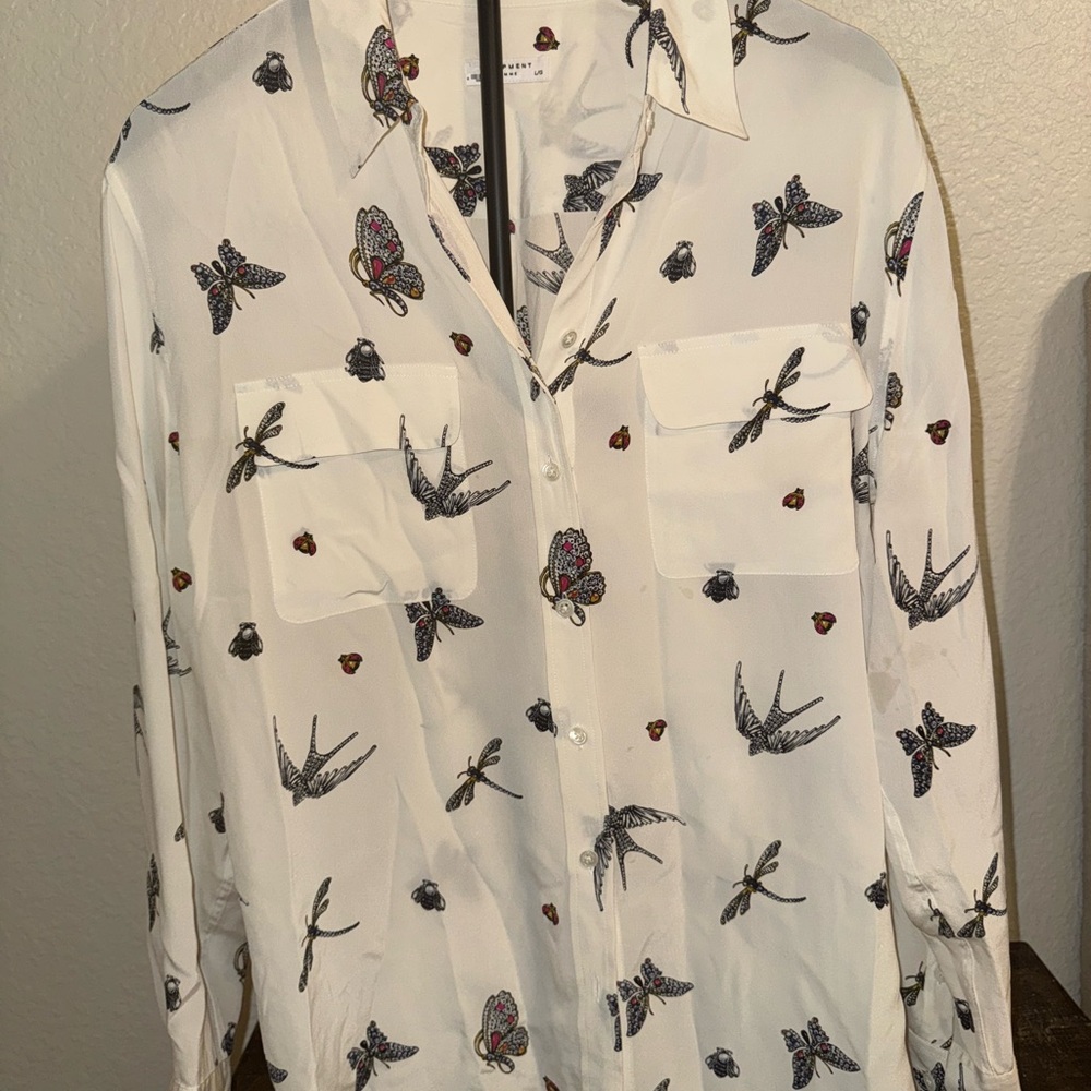 Equipment Femme White Insect Print